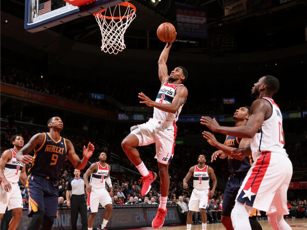 古德温惊艳中路突破,汤普森妙传助单臂暴扣 随后,古德温以令人惊叹的爆发力高高跃起,